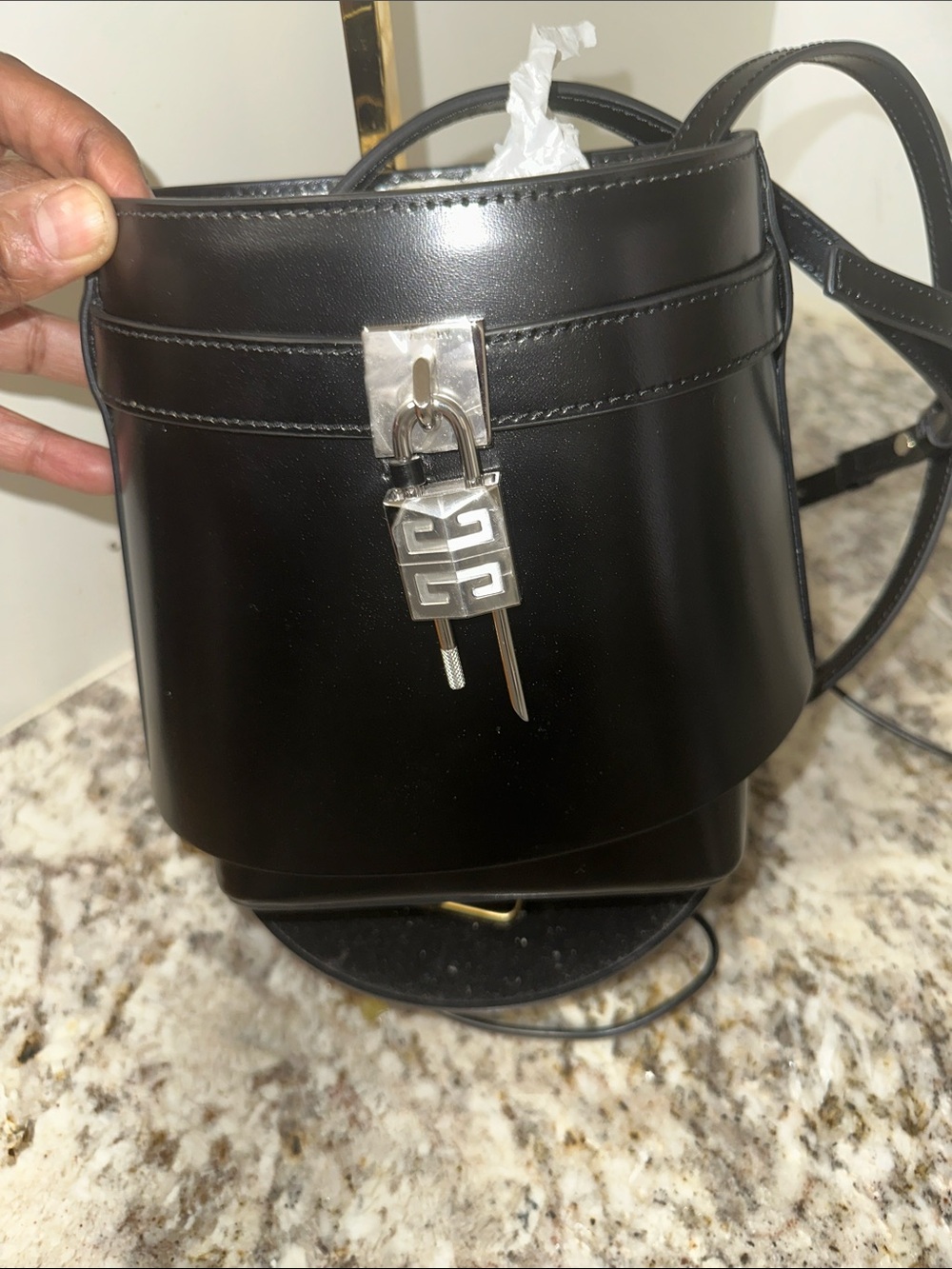 Givenchy Black Smooth Leather Flap Crossbody Bag - Picture 6 of 14
